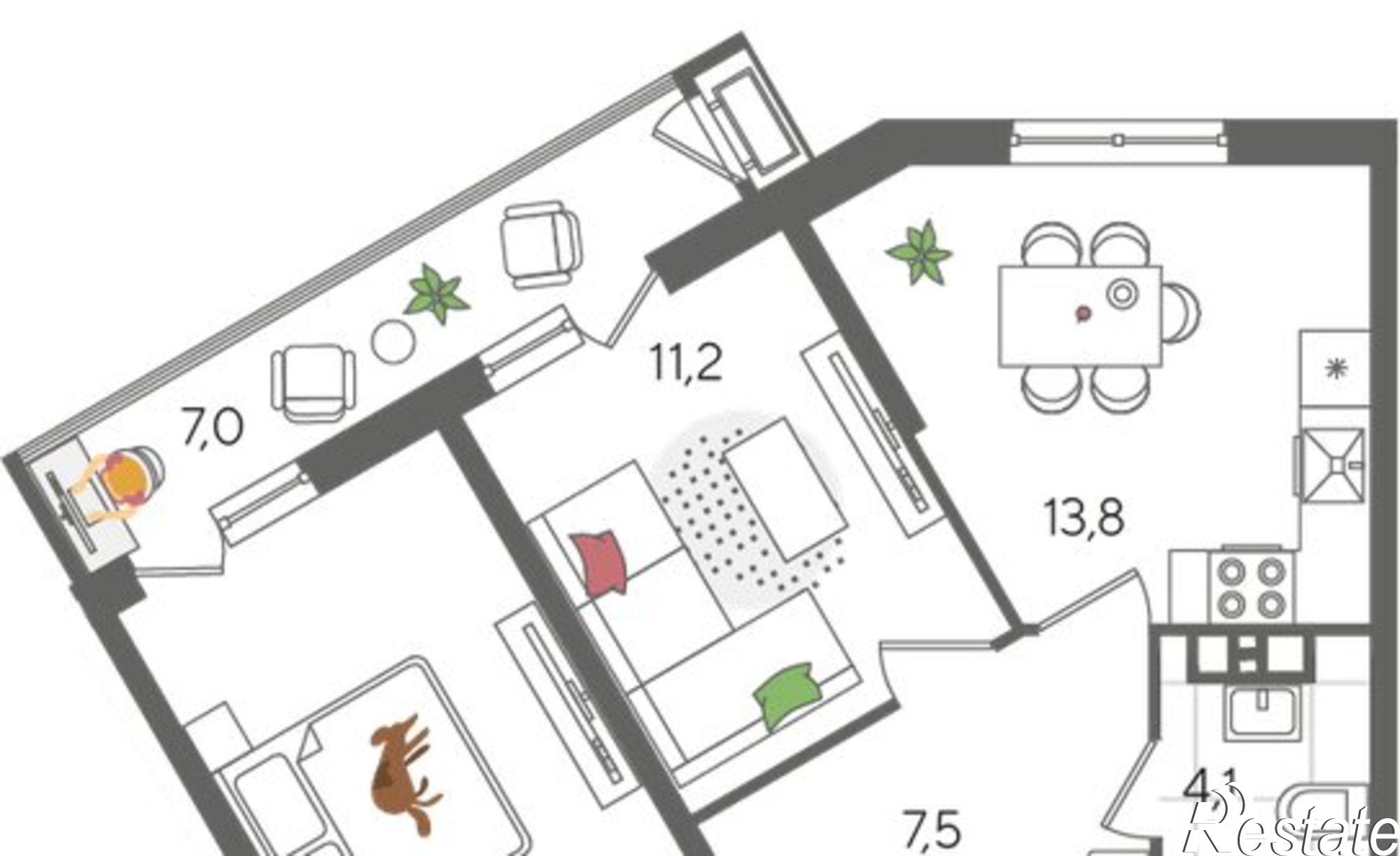 Купить квартиру за 12 313 300 рублей на ул Новороссийская, 90/2 1