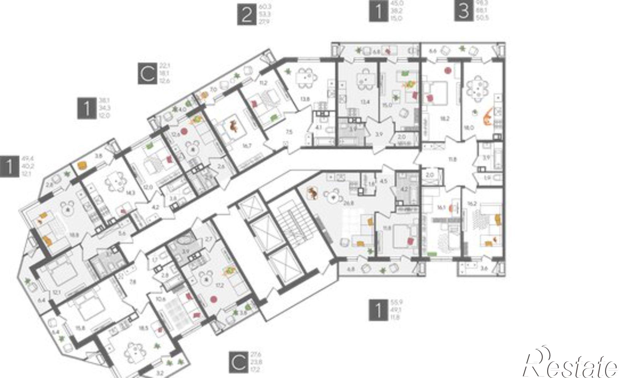 Купить квартиру за 12 313 300 рублей на ул Новороссийская, 90/2 1