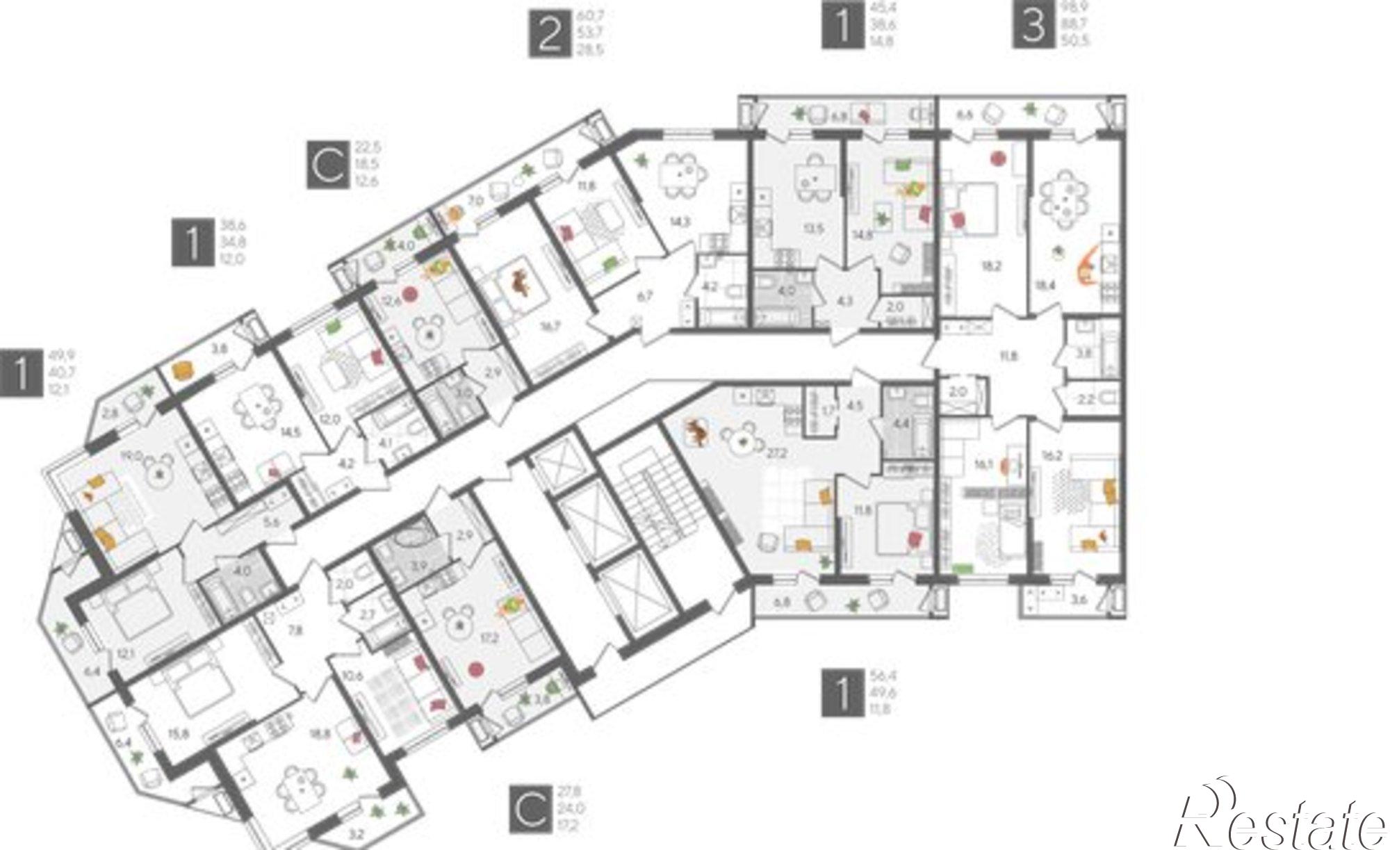 Купить квартиру за 13 534 000 рублей на ул Новороссийская, 90/2 1