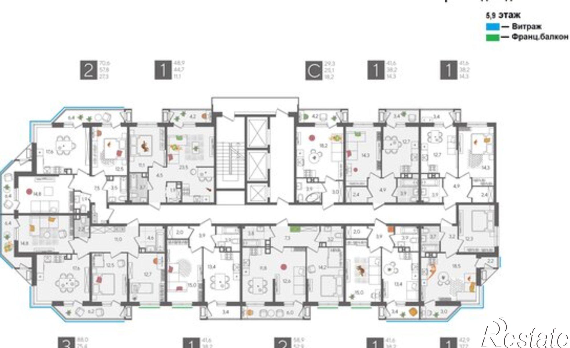 Купить квартиру за 12 351 300 рублей на ул Новороссийская, 102