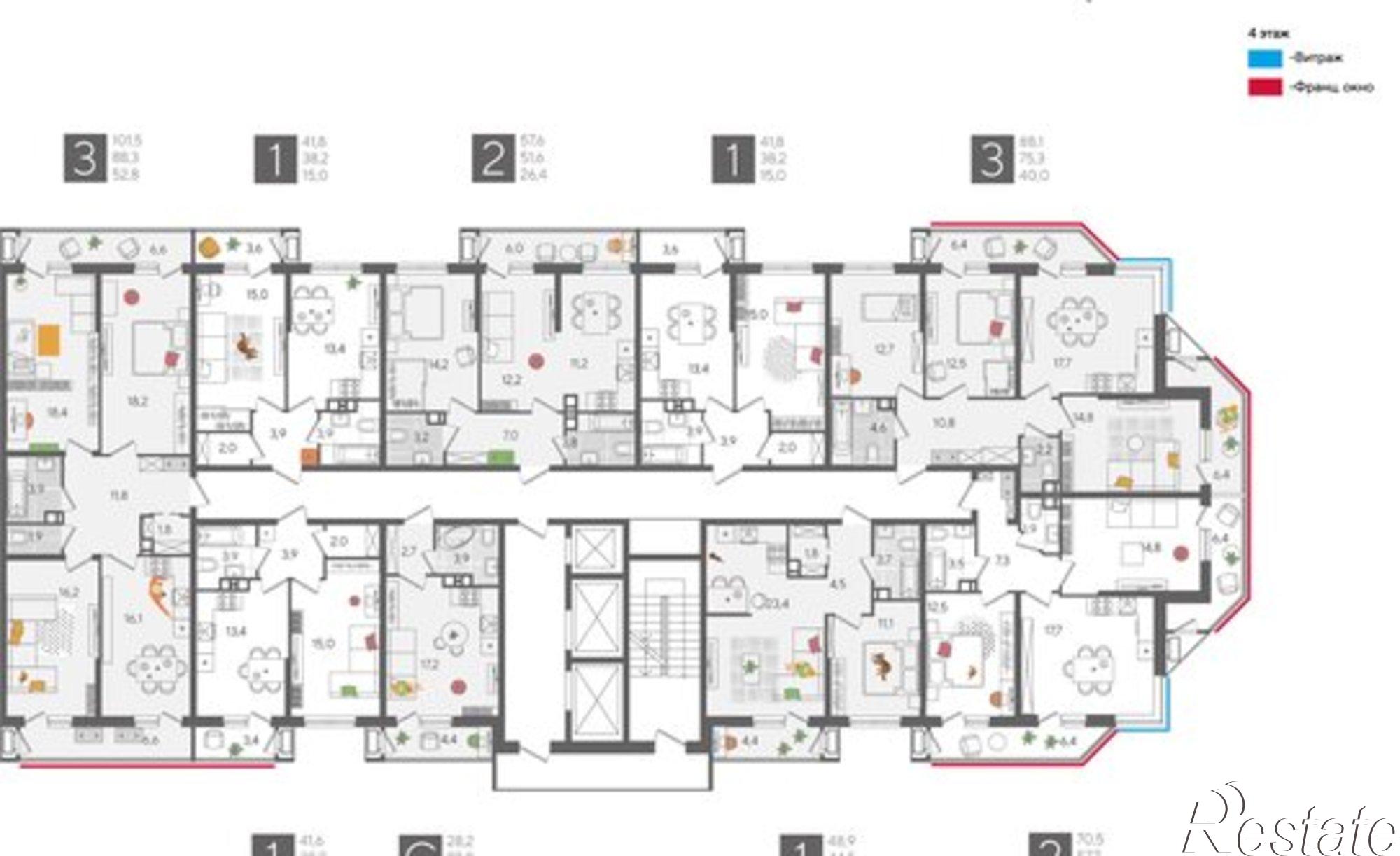 Купить квартиру за 16 791 900 рублей на ул Новороссийская, 90/2 1