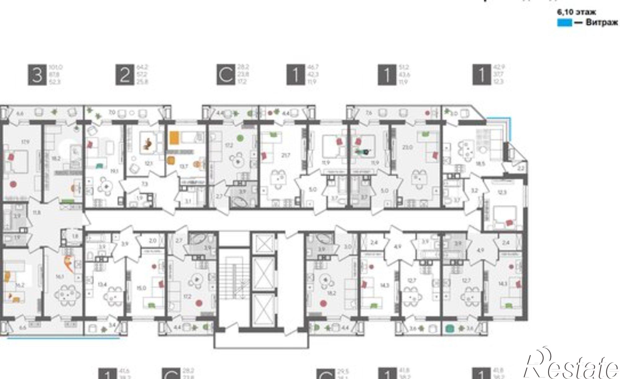 Купить квартиру за 9 900 400 рублей на ул Новороссийская, 102