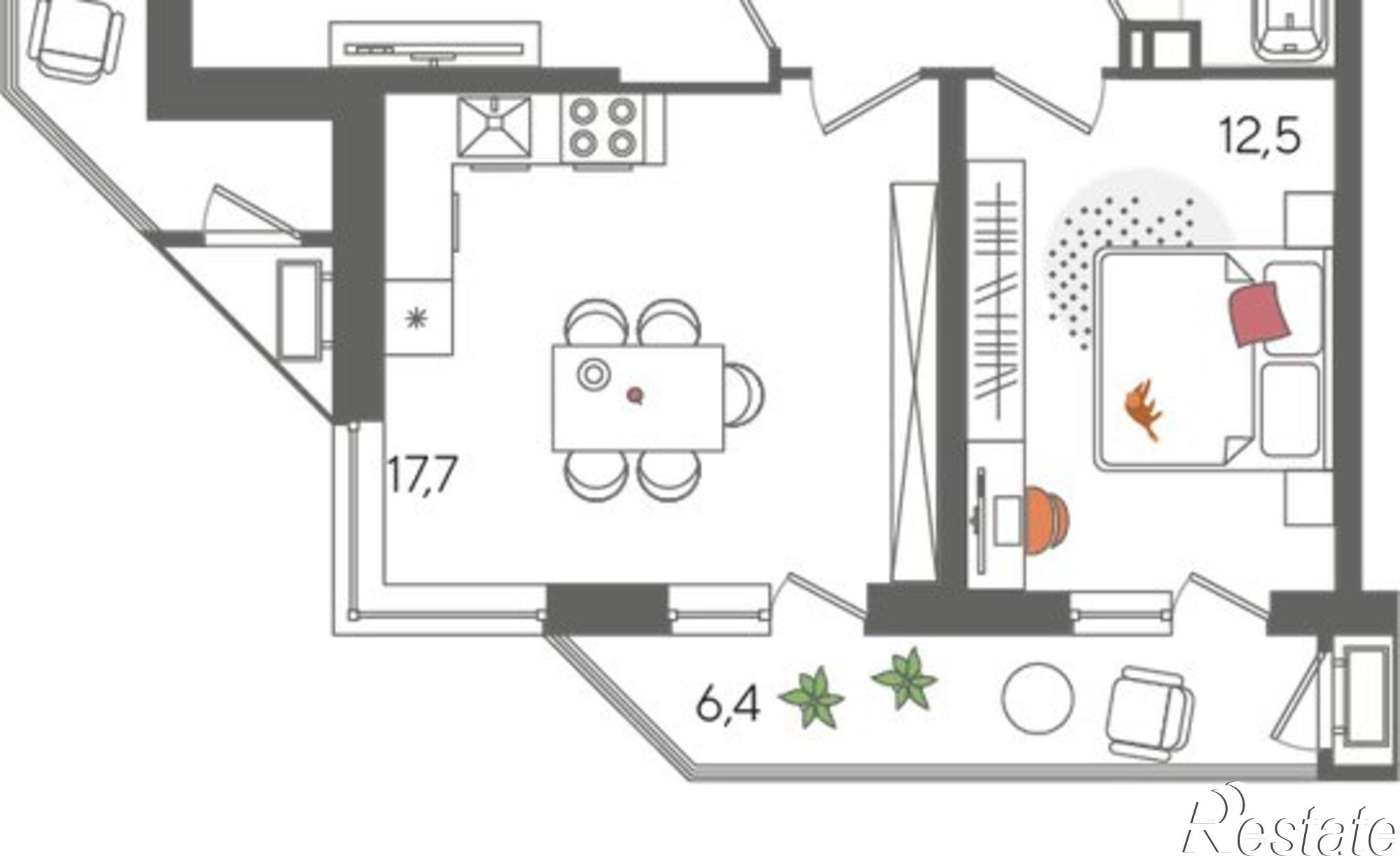 Купить квартиру за 13 719 300 рублей на ул Новороссийская, 102