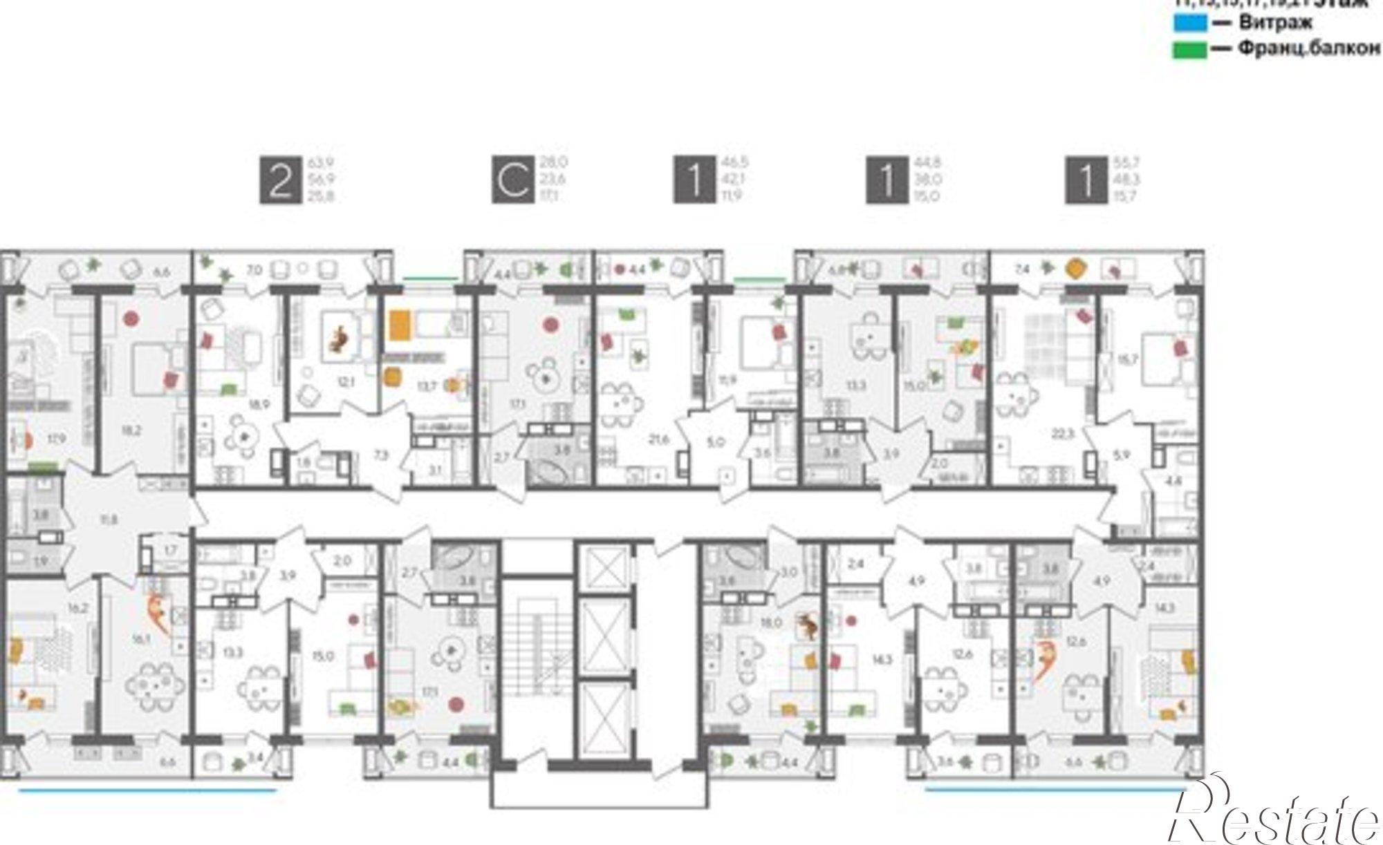 Купить квартиру за 13 904 600 рублей на ул Новороссийская, 90/2 1
