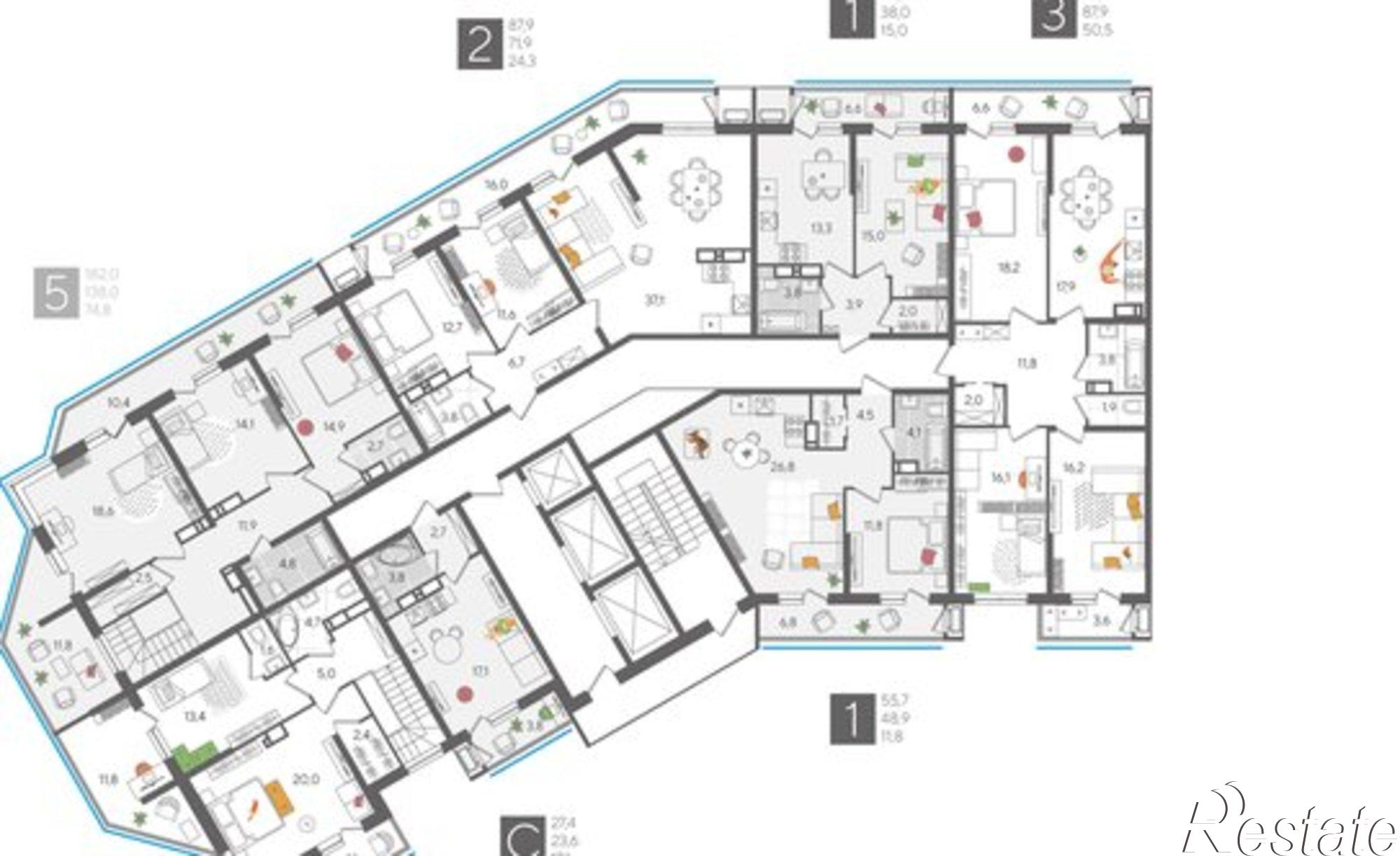 Купить квартиру за 20 110 500 рублей на ул Новороссийская, 90/2 1