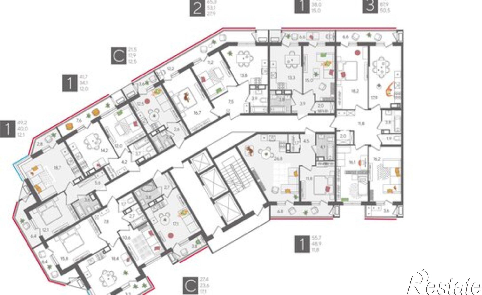 Купить квартиру за 11 301 500 рублей на ул Новороссийская, 90/2 1