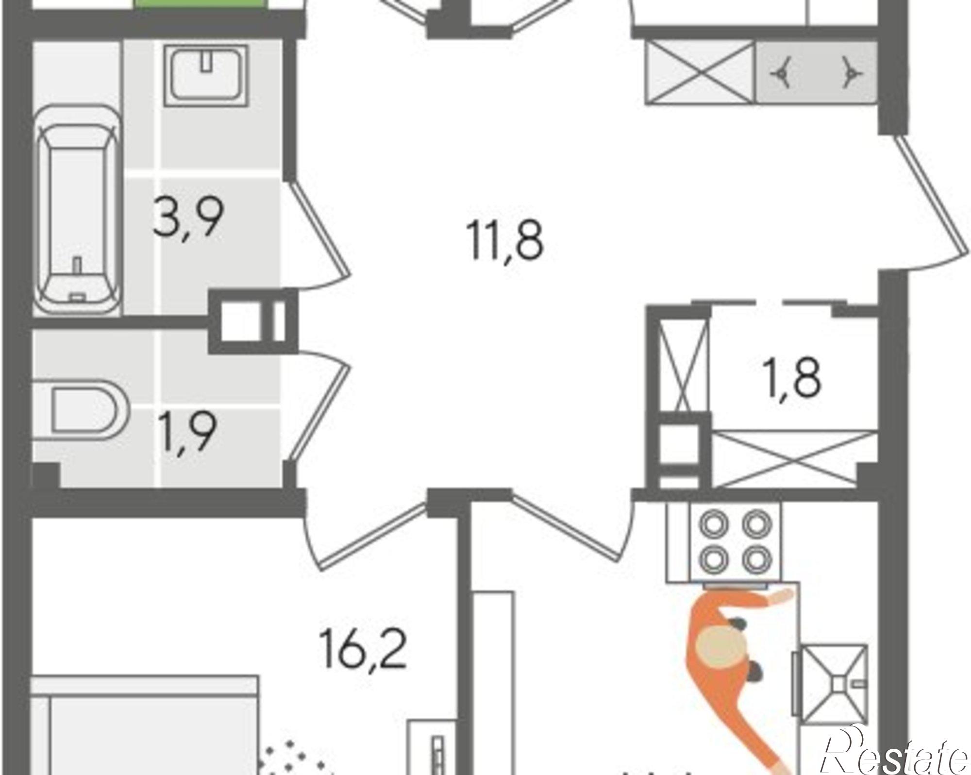 Купить квартиру за 18 887 000 рублей на ул Новороссийская, 90/2 1
