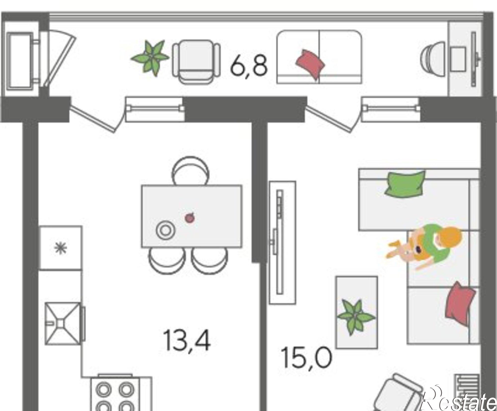 Купить квартиру за 9 756 000 рублей на ул Новороссийская, 90/2 1