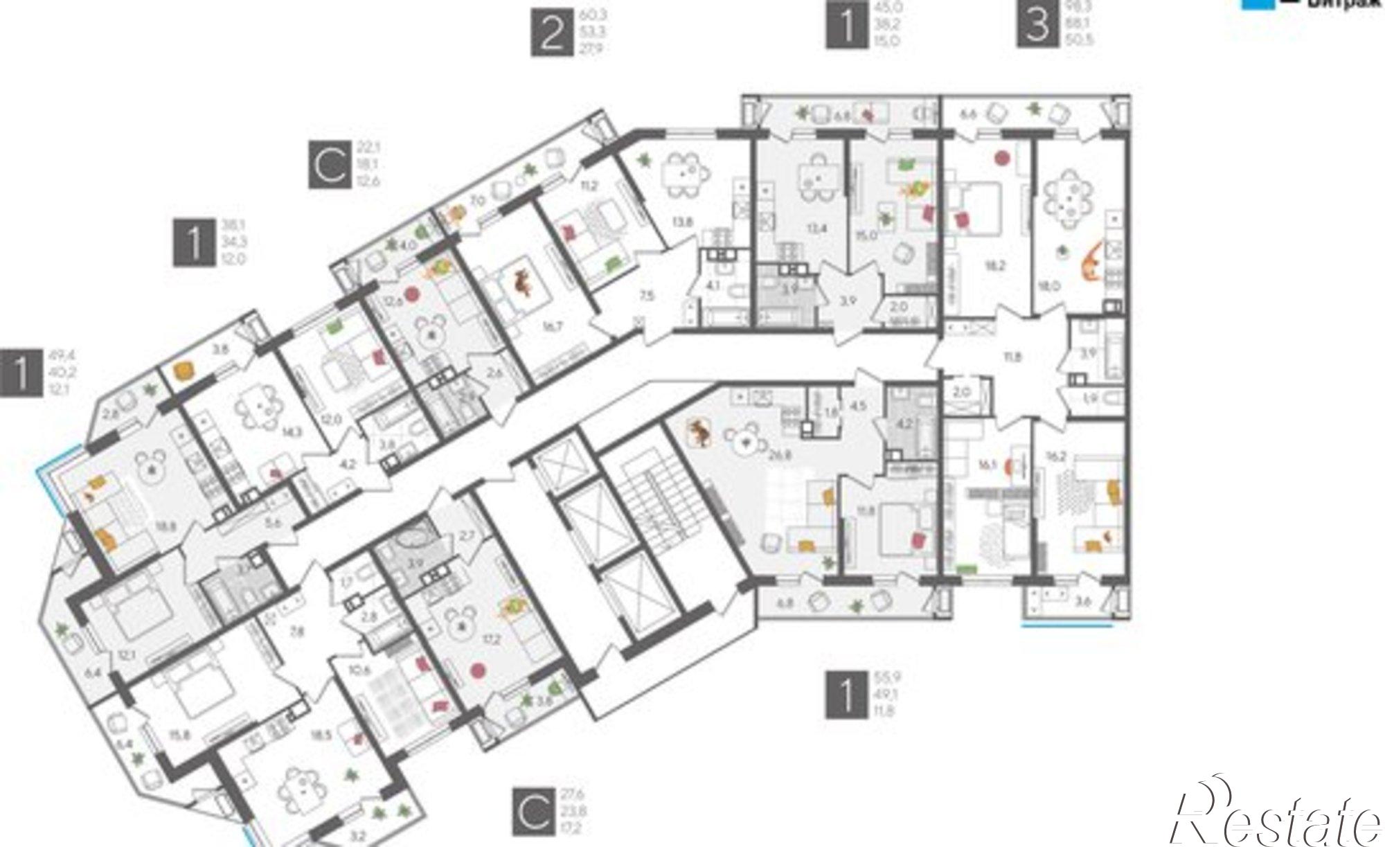 Купить квартиру за 9 756 000 рублей на ул Новороссийская, 90/2 1