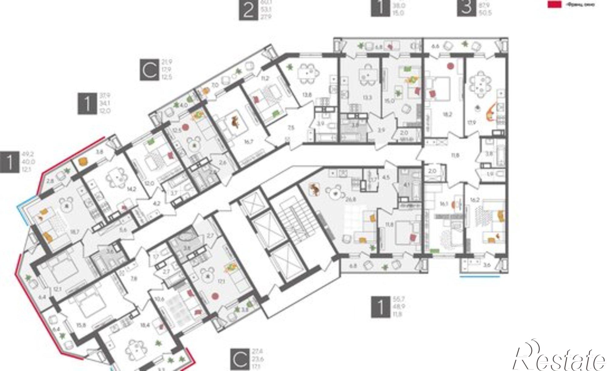 Купить квартиру за 19 025 700 рублей на ул Новороссийская, 90/2 1