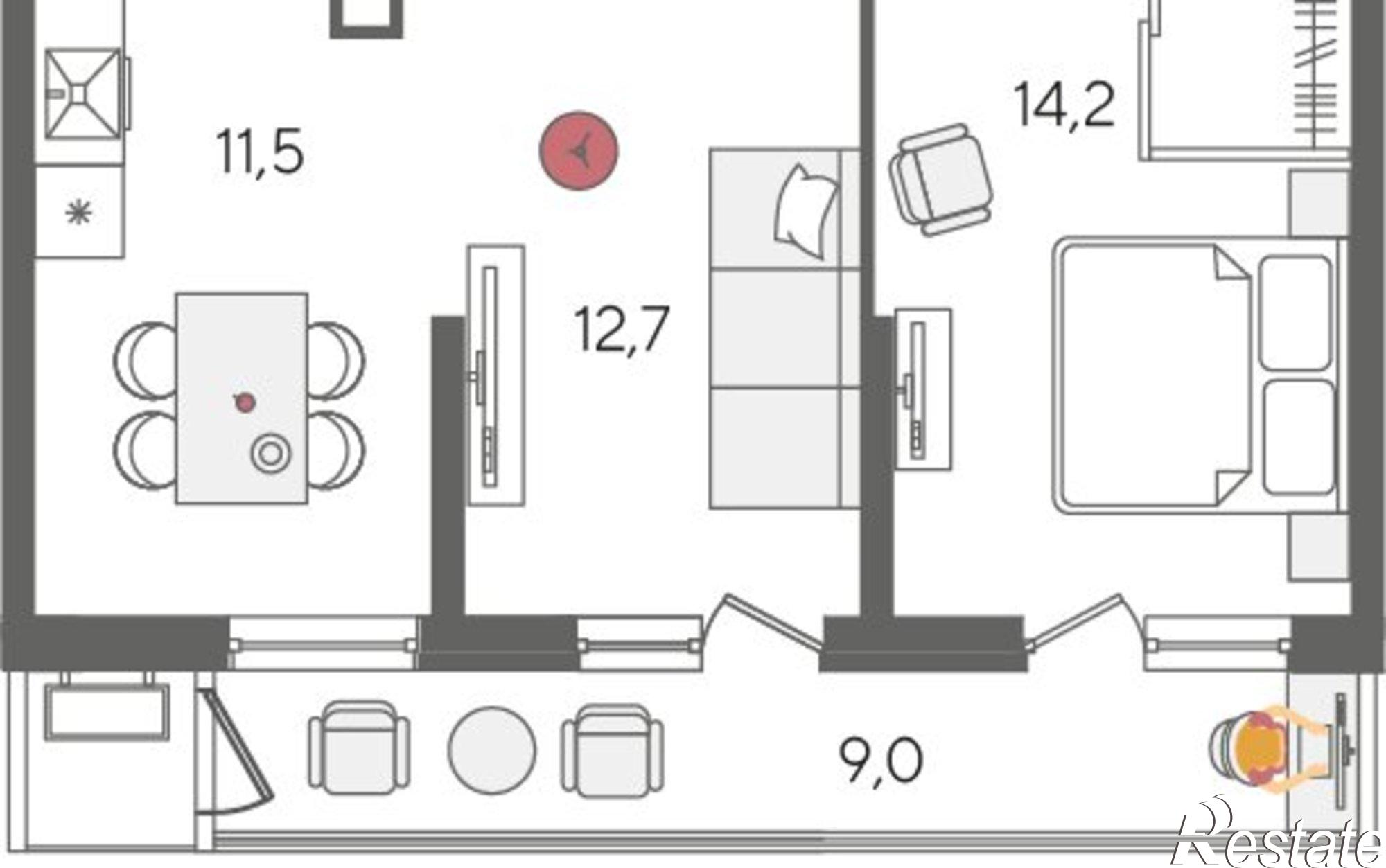 Купить квартиру за 12 806 600 рублей на ул Новороссийская, 102