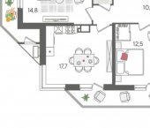 3-комн, 91 кв м, этаж 23/24 ул Новороссийская, 102