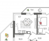 3-комн, 92 кв м, этаж 24/24 ул Новороссийская, 102