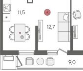 2-комн, 62 кв м, этаж 22/24 ул Новороссийская, 102