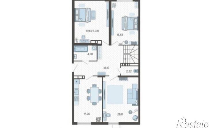 5-комн квартира в новом доме Старокубанская улица, 147,  д. 147