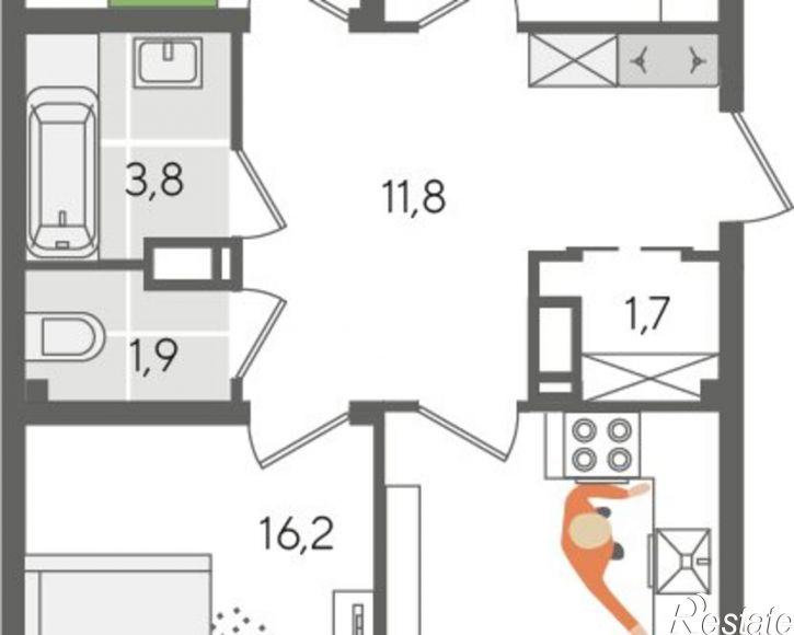 3-комн квартира в новом доме ул Новороссийская, 90/2 1,  д. 90/2 1,  к. 1