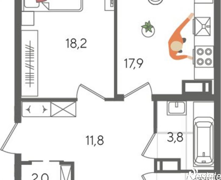 3-комн квартира в новом доме ул Новороссийская, 90/2 1,  д. 90/2 1,  к. 1