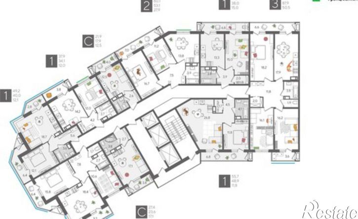 3-комн квартира в новом доме ул Новороссийская, 90/2 1,  д. 90/2 1,  к. 1