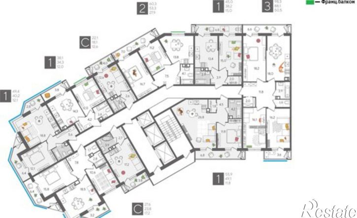 3-комн квартира в новом доме ул Новороссийская, 90/2 1,  д. 90/2 1,  к. 1