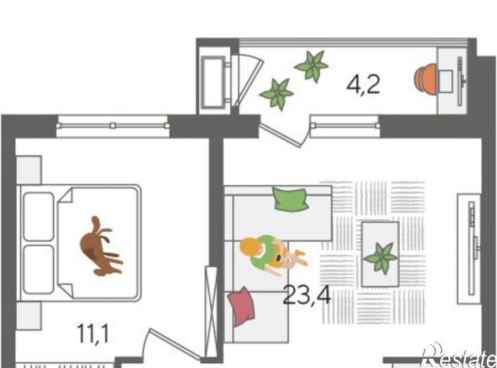1-комн квартира в новом доме ул Новороссийская, 102,  д. 102