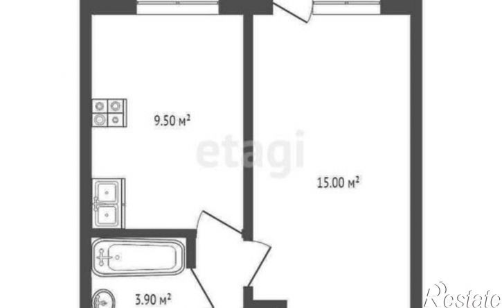 1-комн квартира ул им. Евгении Жигуленко, 2Б,  д. 2Б