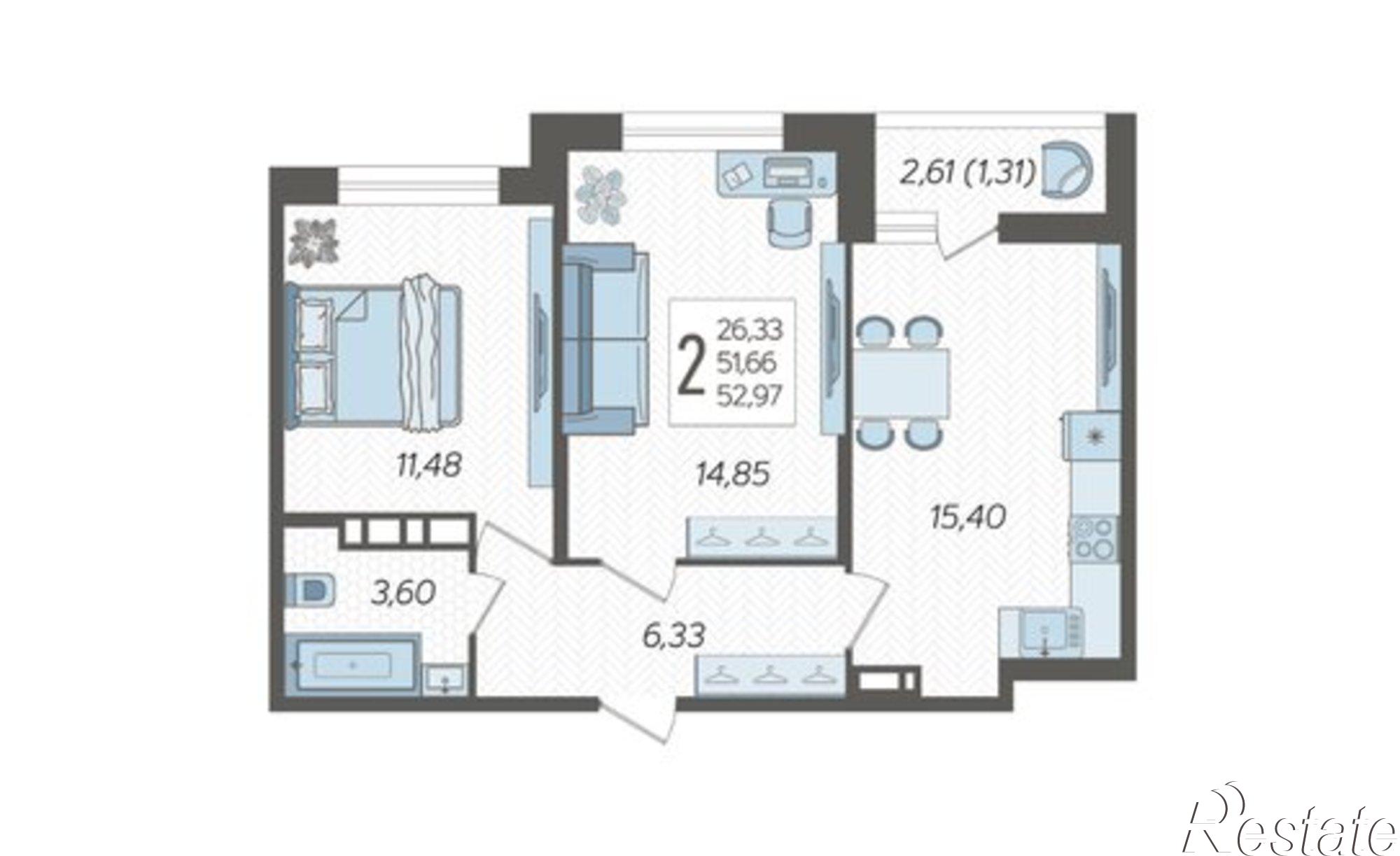 Купить квартиру за 6 753 680 рублей на ул Дальневосточная, 14