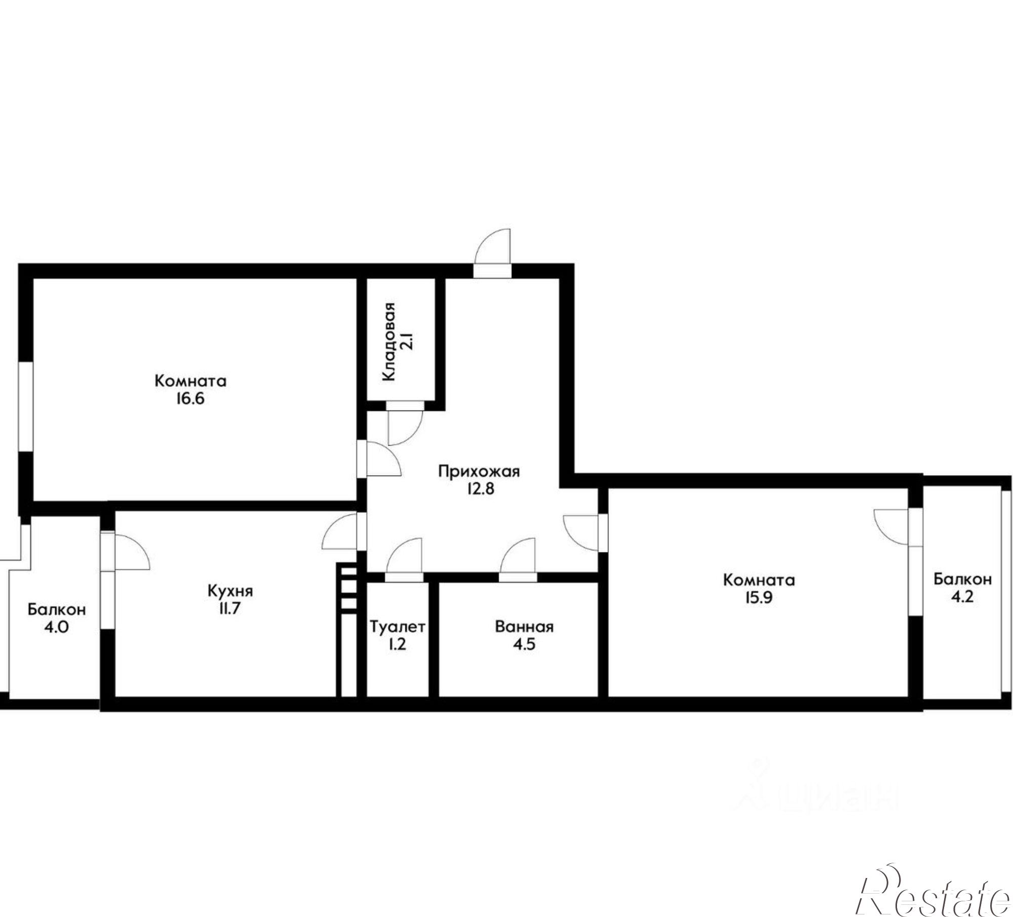 Купить квартиру за 10 900 000 рублей на Колхозная улица, 5/1