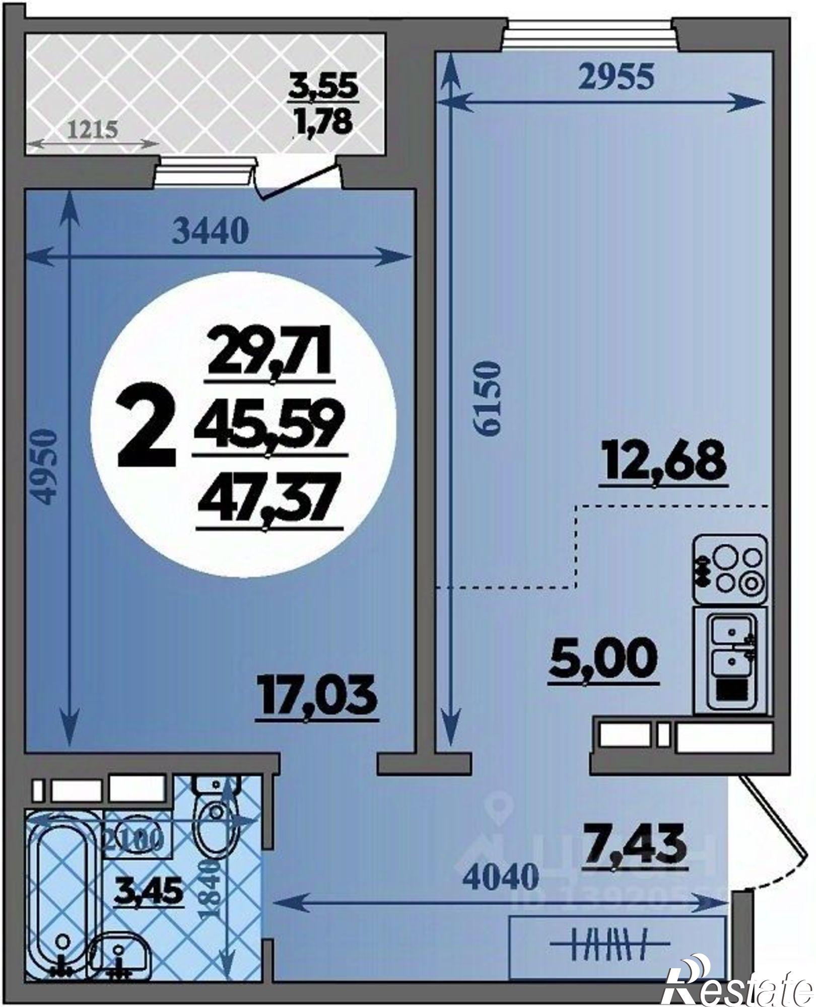 Купить квартиру за 5 462 000 рублей на ул им. генерал-лейтенанта Александра Сапрунова, 11