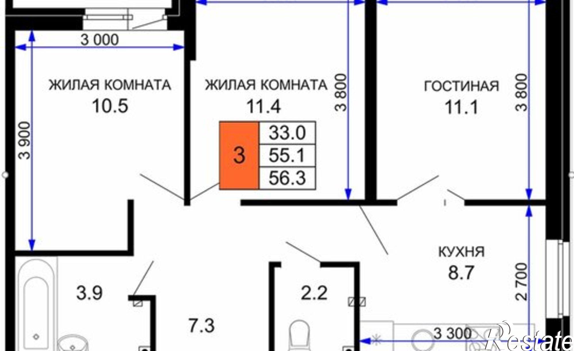 Купить квартиру за 7 000 000 рублей на улица Лётчика Позднякова, 2 к21