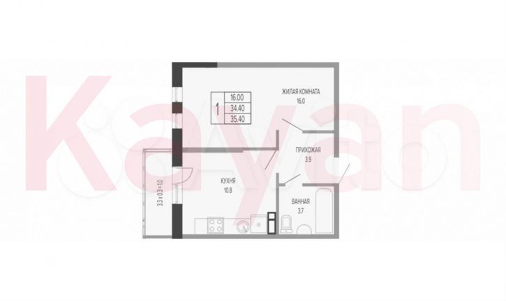 1-комн квартира в новом доме Круговая ул.