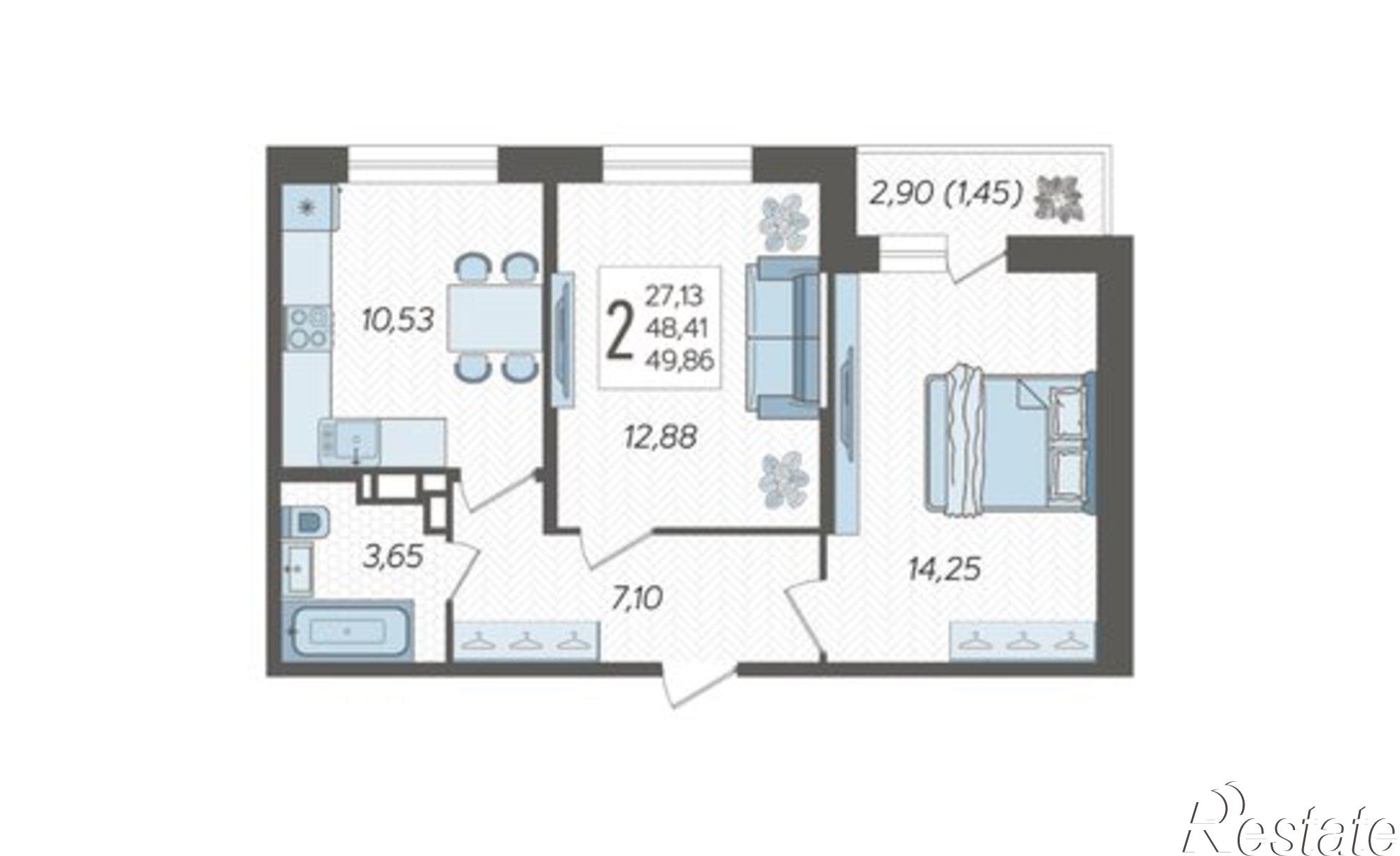 Купить квартиру за 6 631 380 рублей на ул Дальневосточная, 14
