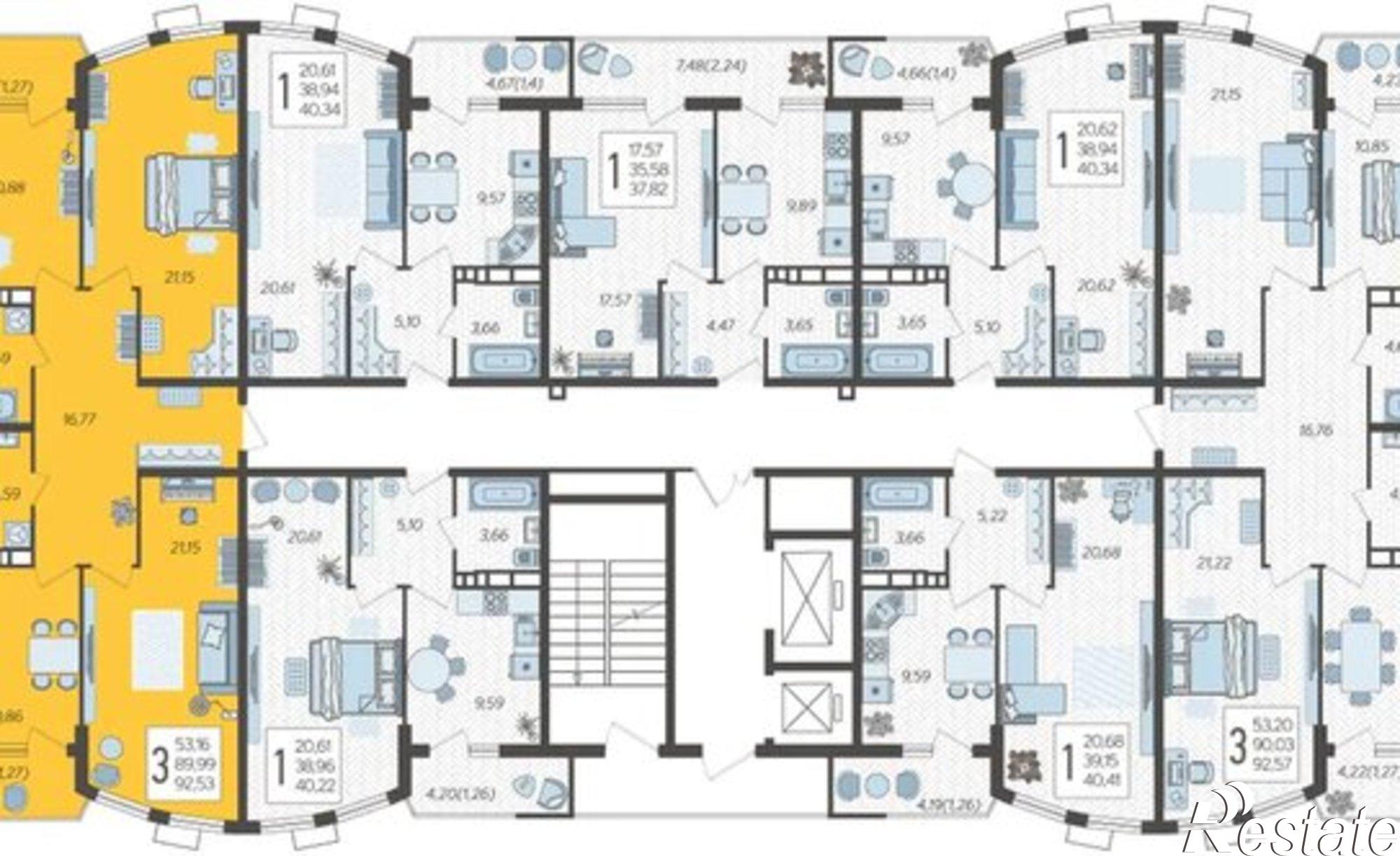 Купить квартиру за 13 990 500 рублей на ул Уральская, 100/8