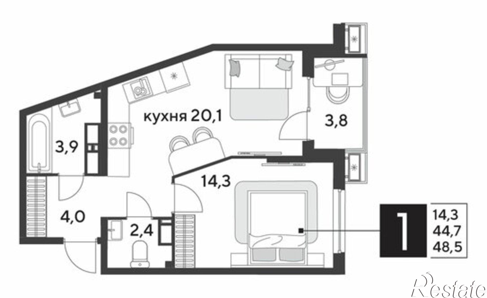 Купить квартиру за 8 487 500 рублей на улица Западный Обход, 2
