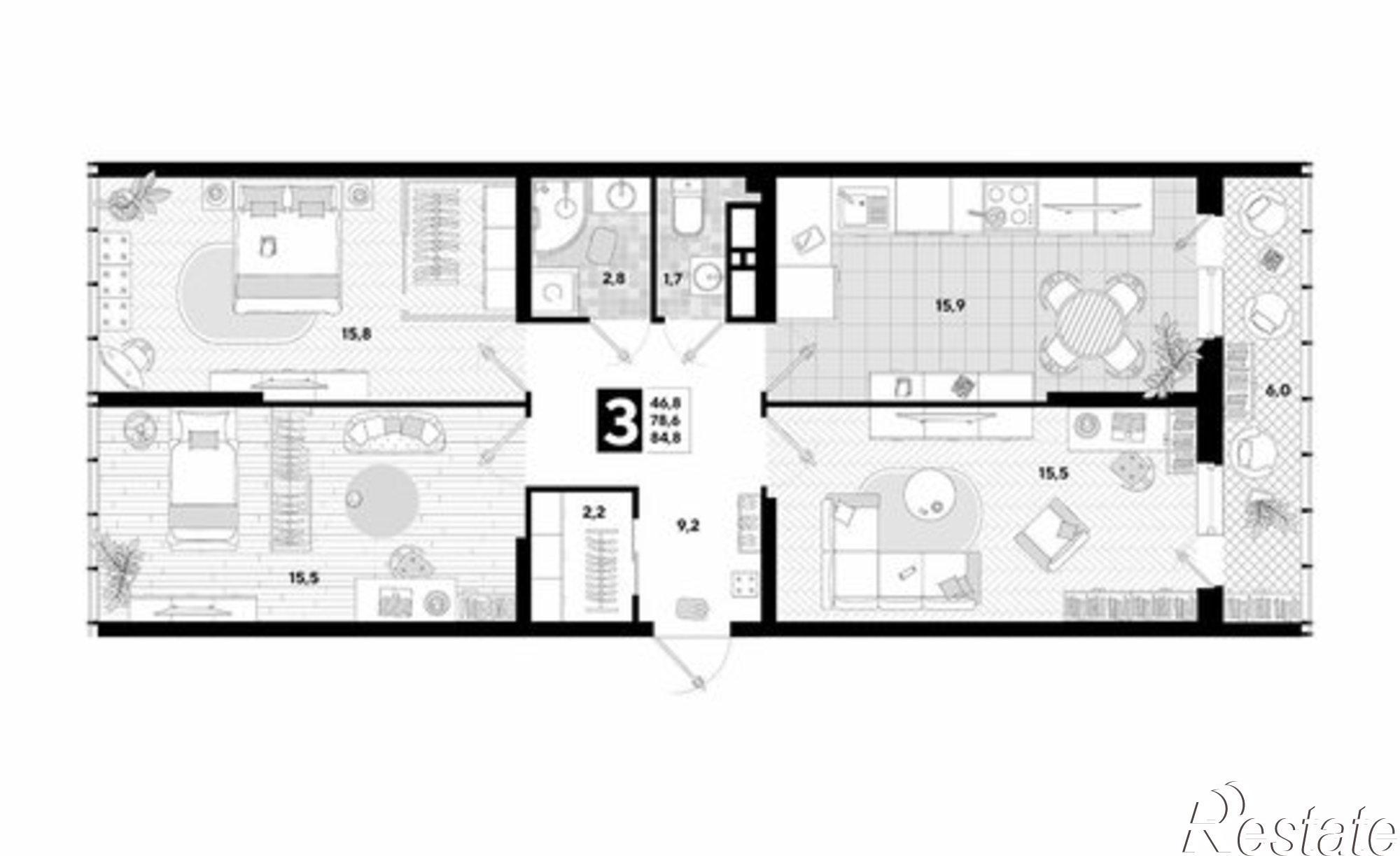 Купить квартиру за 12 047 000 рублей на улица Ивана Беличенко, 103