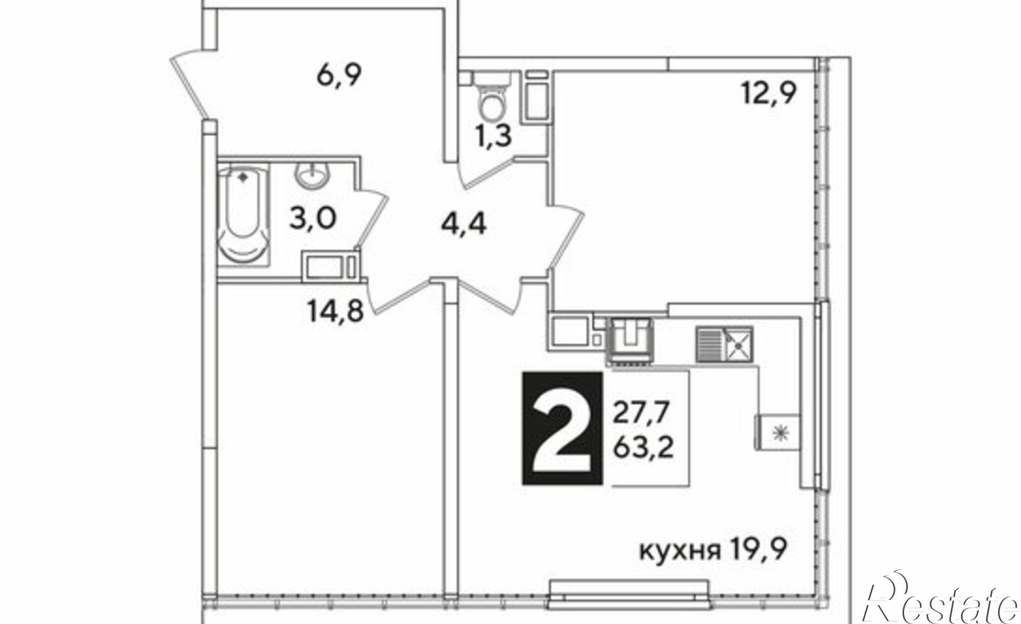 Купить квартиру за 10 244 700 рублей на улица Ивана Беличенко, 91