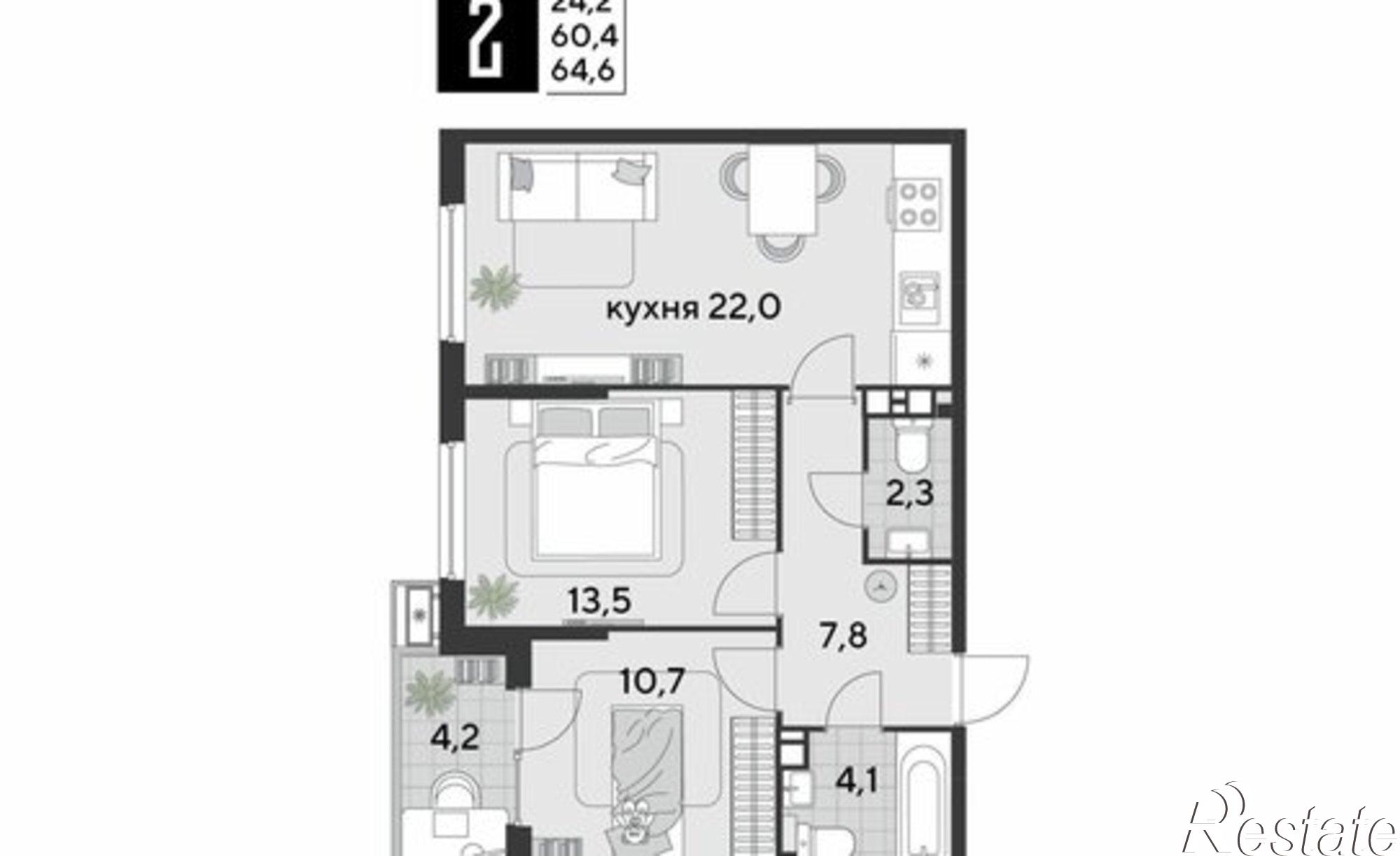 Купить квартиру за 10 336 000 рублей на улица Западный Обход, 2
