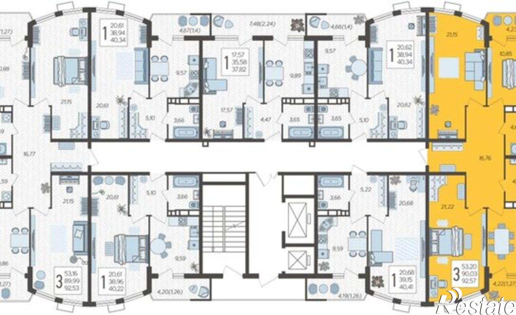 Купить квартиру за 13 996 600 рублей на ул Уральская, 100/8