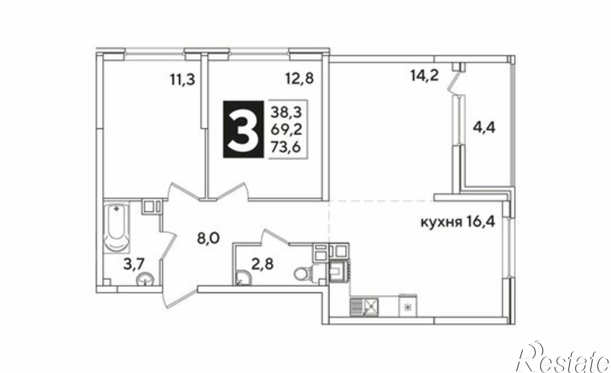 Купить квартиру за 10 701 400 рублей на ул им. Ивана Беличенко, 83