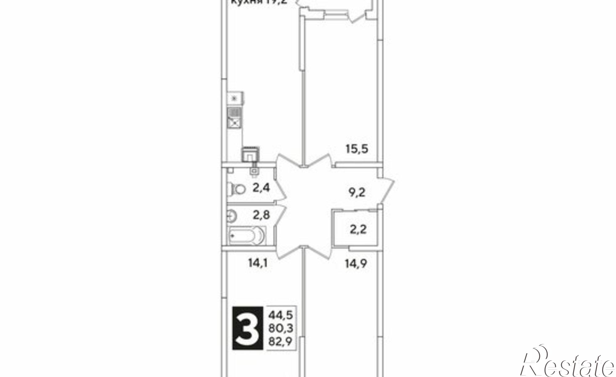 Купить квартиру за 11 943 700 рублей на улица Западный Обход, 43