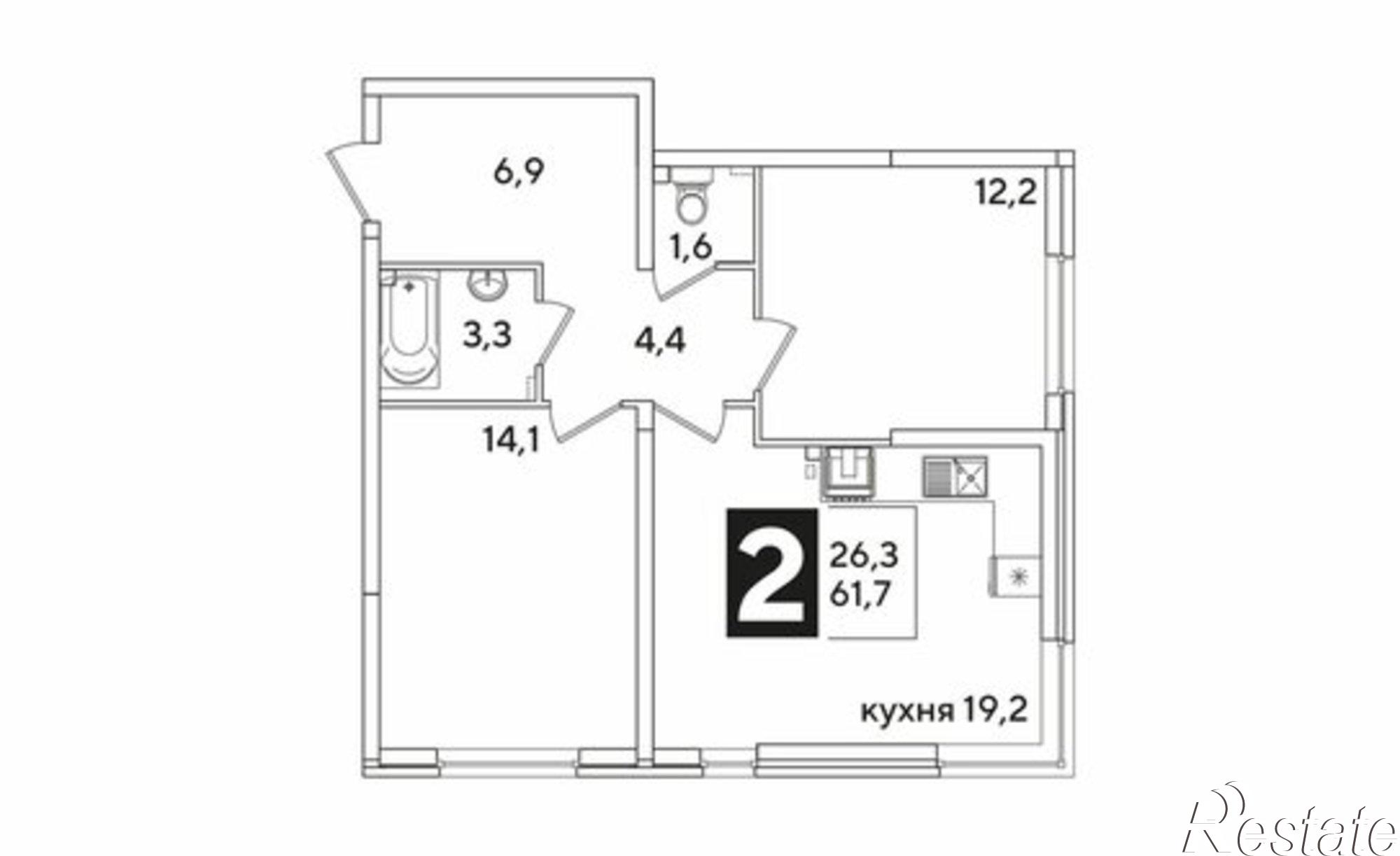 Купить квартиру за 9 538 820 рублей на улица Западный Обход, 63