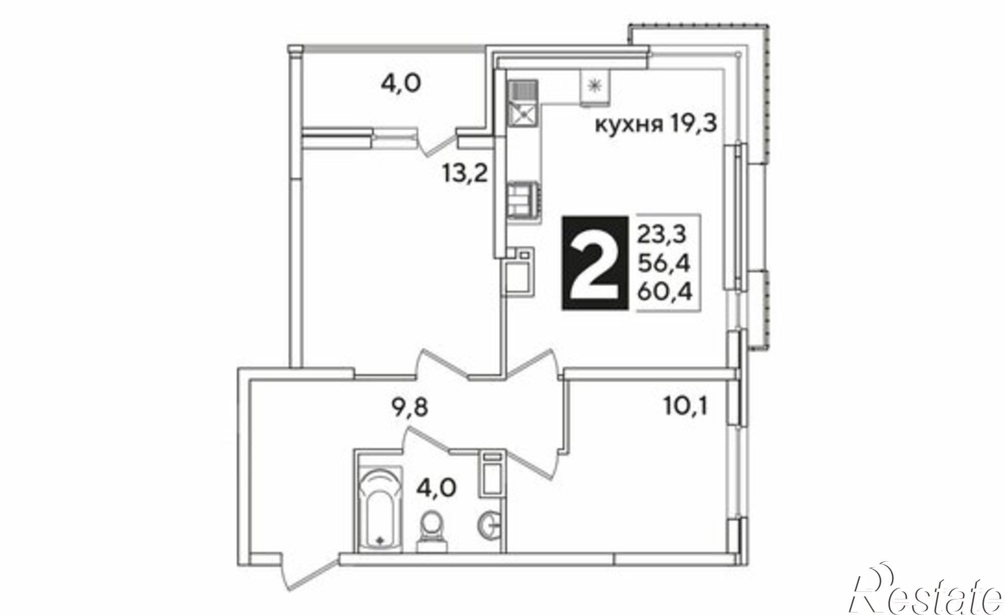 Купить квартиру за 9 718 360 рублей на ул им. Ивана Беличенко, 83