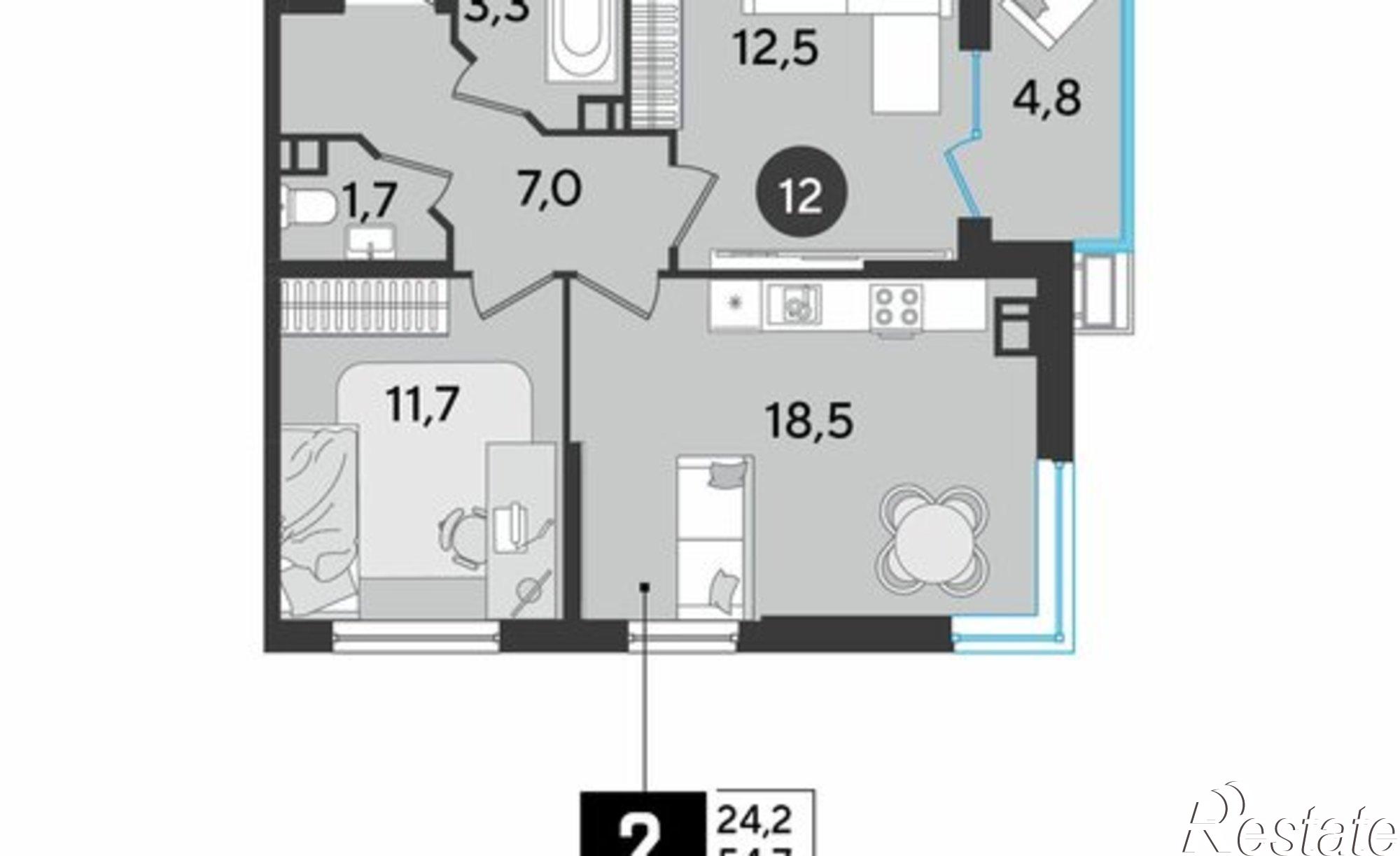 Купить квартиру за 9 650 900 рублей на улица имени Академика Фёдорова, 5