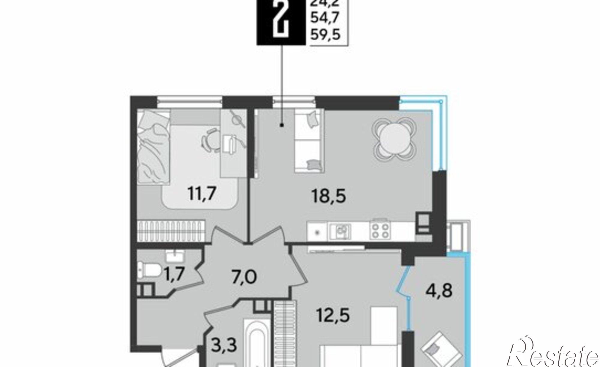 Купить квартиру за 9 496 200 рублей на улица Героя Пешкова, 6