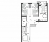 3-комн, 92 кв м, этаж 3/9 улица Западный Обход, 2