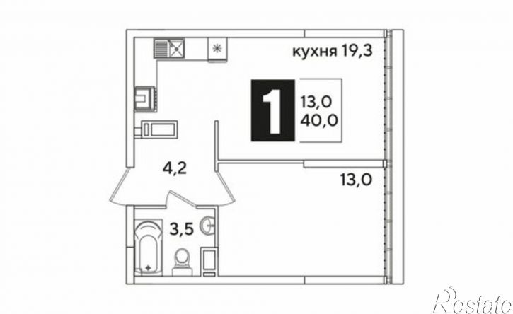 1-комн квартира в новом доме улица Ивана Беличенко, 91