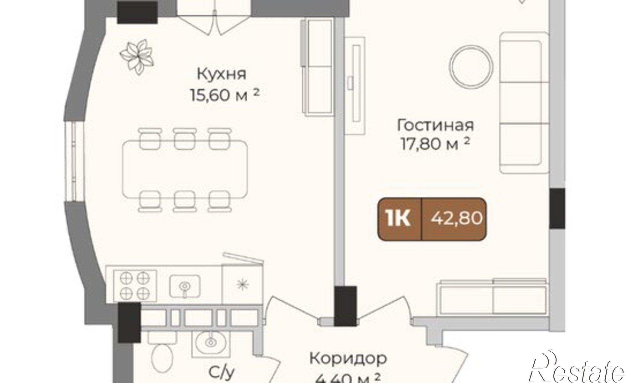 Купить квартиру за 7 504 970 рублей на ул им. Есенина, 108/7Б