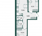 2-комн, 59 кв м, этаж 4/18 2-я Ямальская улица, 19