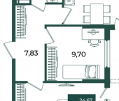 2-комн, 59 кв м, этаж 18/18 улица Адмирала Макарова, 5/1