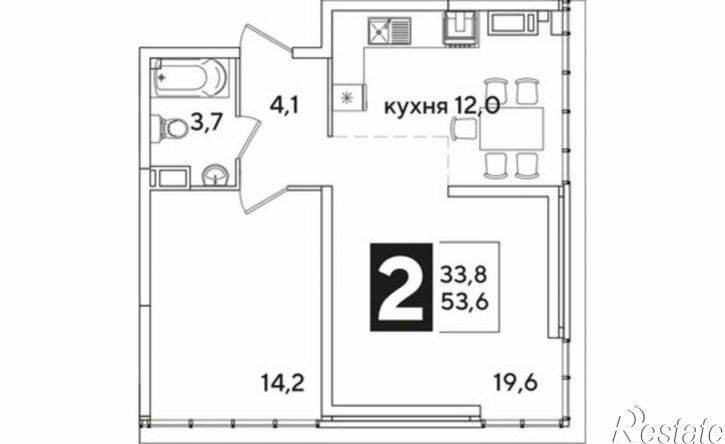 2-комн квартира в новом доме улица Ивана Беличенко, 91