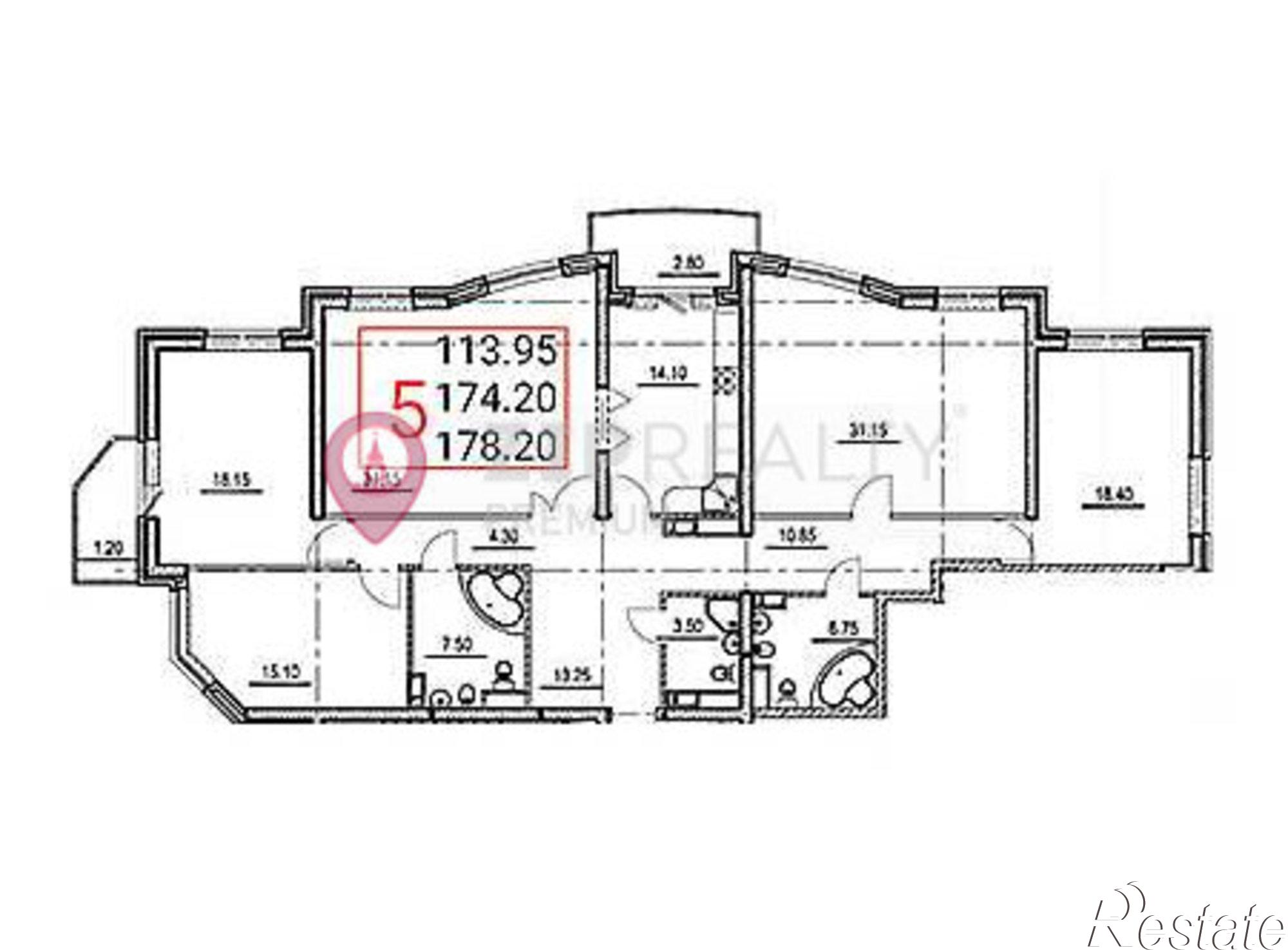 Купить квартиру за 35 900 000 рублей на Московская улица, 63Б